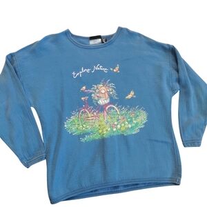 90s Chic Woven Cotton Knit Teddy Bear Sweater Grannycore Nature Relaxed Fit